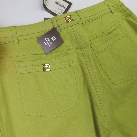 New St. John Green Classic 5 Pocket Marie Sport Slight Flare Women's Pan… - Picture 12 of 16